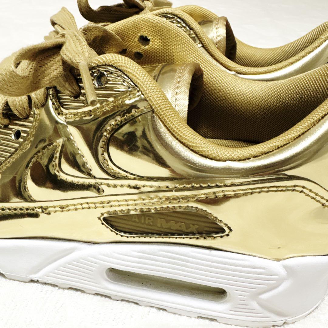 NIKE エアマックス90 SP メタリッククローム 23.5 ナイキ ゴールド
