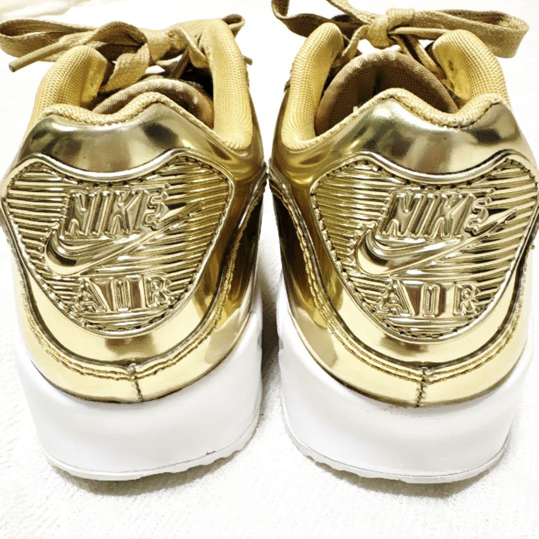 NIKE エアマックス90 SP メタリッククローム 23.5 ナイキ ゴールド