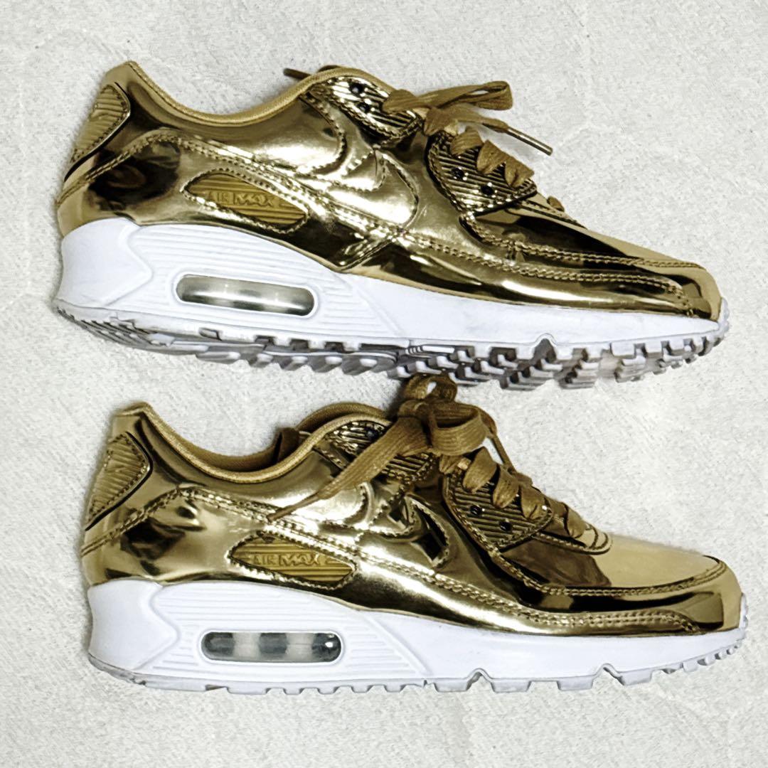 NIKE エアマックス90 SP メタリッククローム 23.5 ナイキ ゴールド