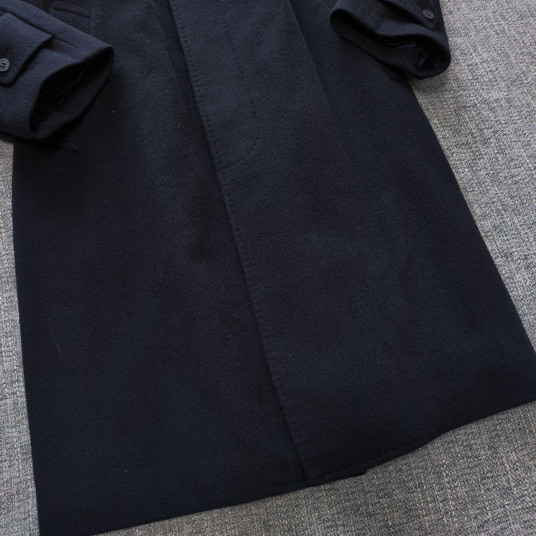 メンズ　イタリア製ピュアカシミヤ100%　バルマカーンコート　ネイビー　日本製