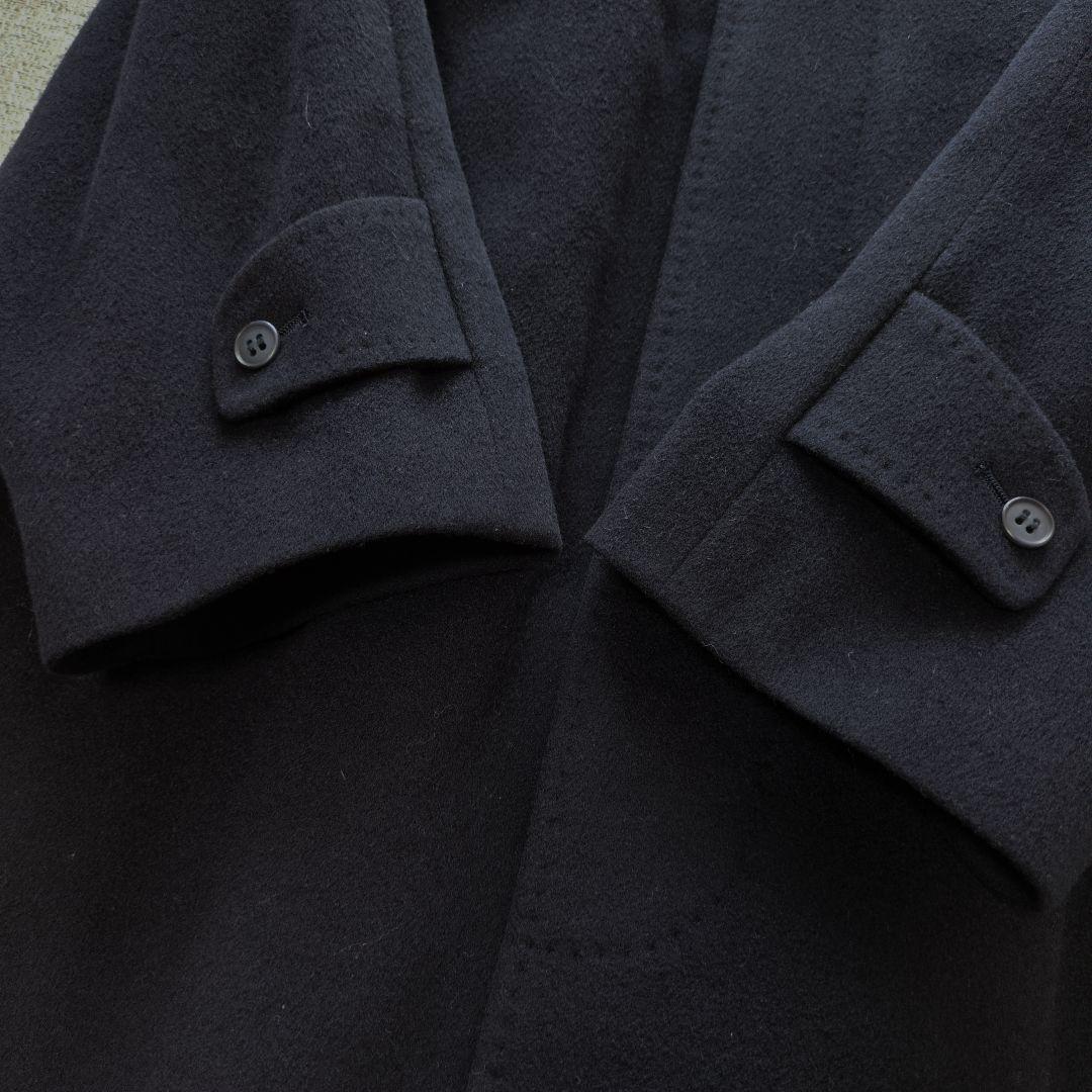 メンズ　イタリア製ピュアカシミヤ100%　バルマカーンコート　ネイビー　日本製