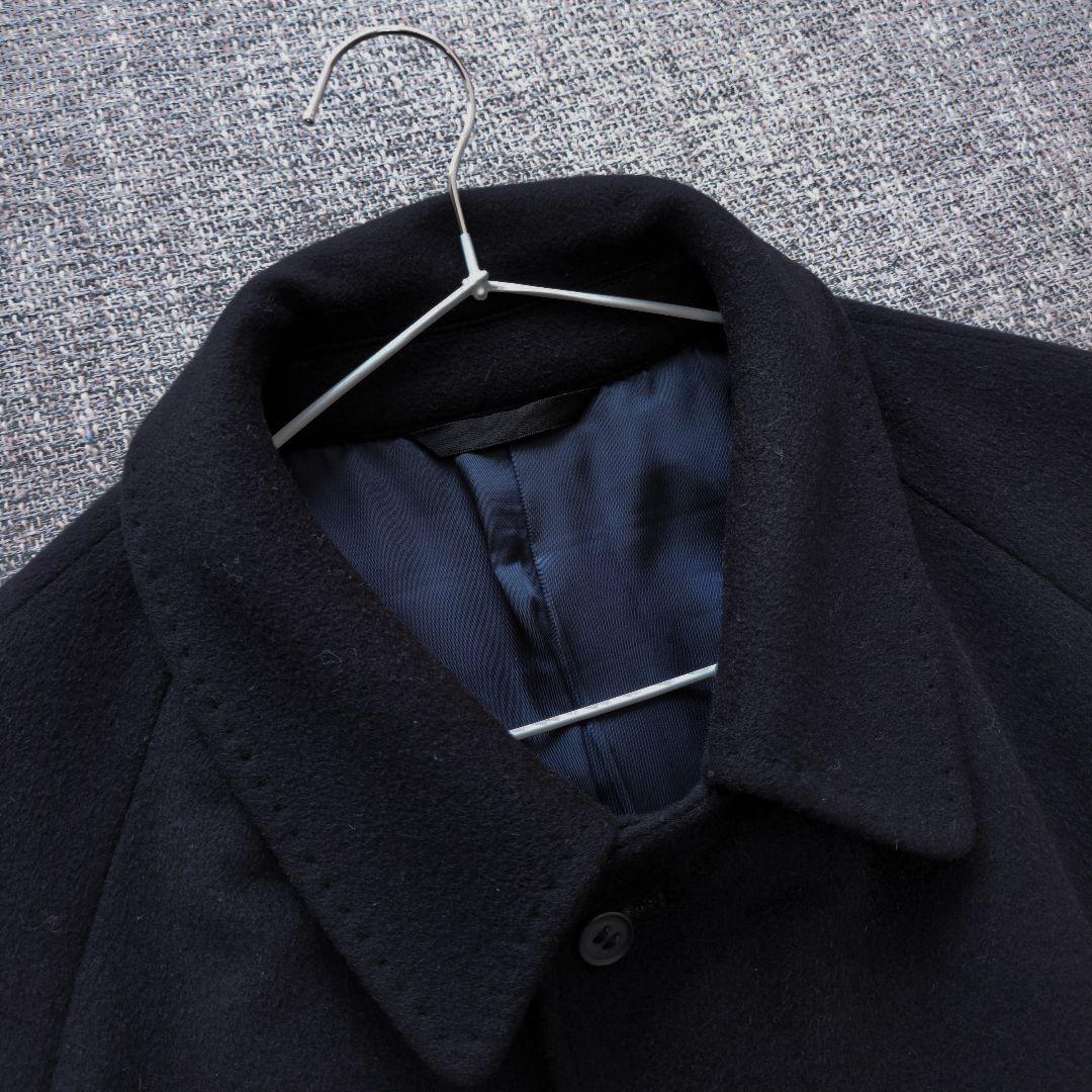 メンズ　イタリア製ピュアカシミヤ100%　バルマカーンコート　ネイビー　日本製