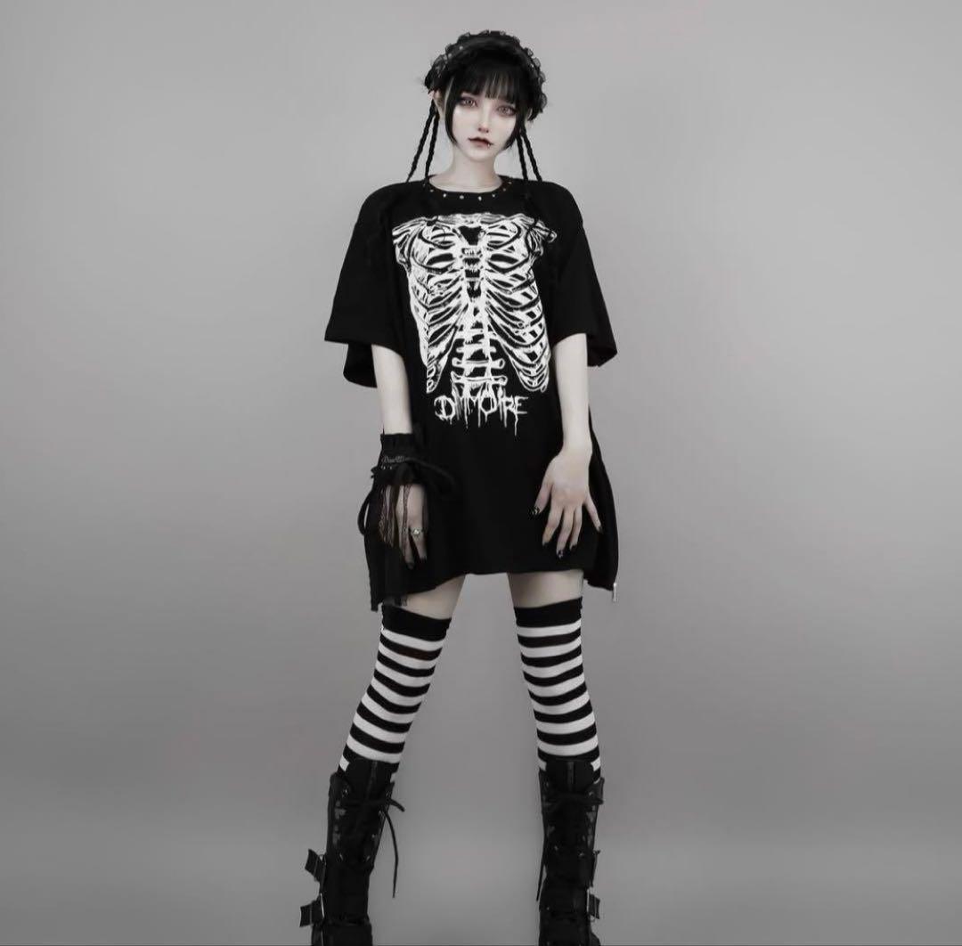 DimMoire Piercing 肋骨 BIG T Tシャツ ロンT ブラック