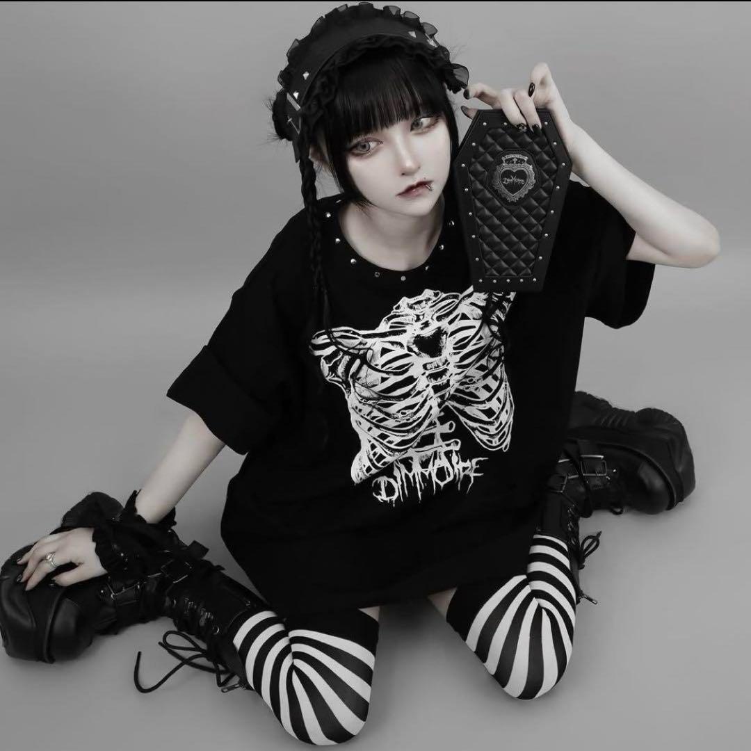 DimMoire Piercing 肋骨 BIG T Tシャツ ロンT ブラック