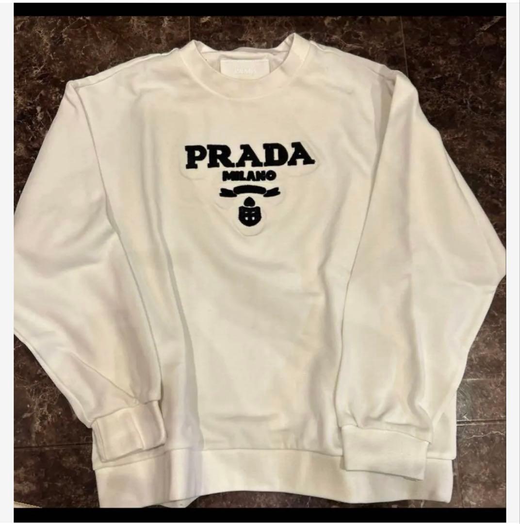 PRADA ホワイト ロゴ スウェット