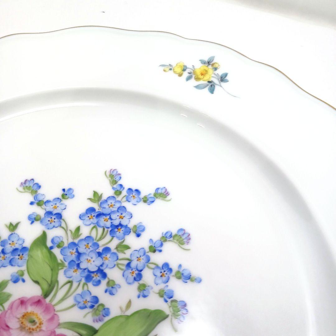 Y3158-6 マイセン フラワー 手付プレート 皿 直径26.5㎝