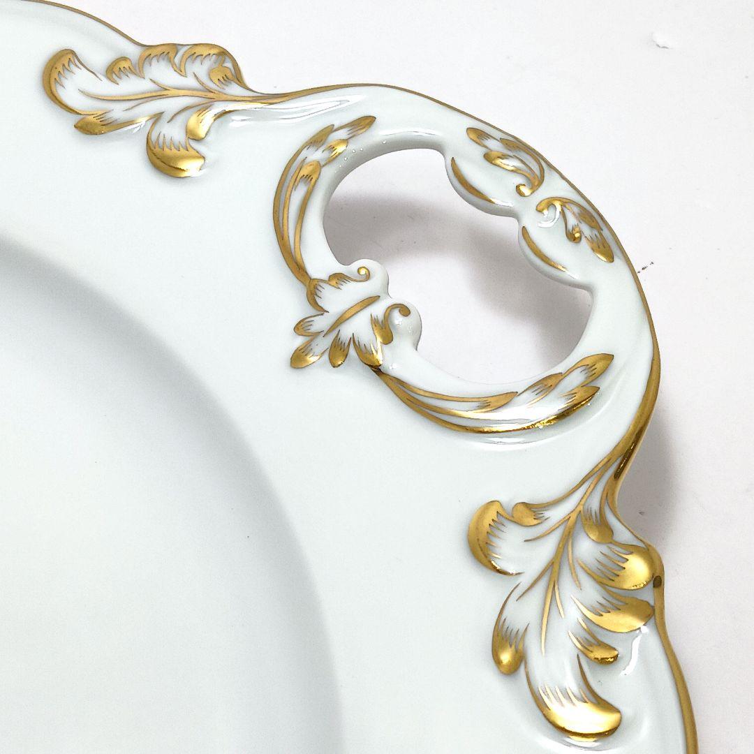 Y3158-6 マイセン フラワー 手付プレート 皿 直径26.5㎝