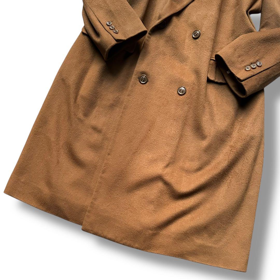 カシミヤ100 チェスターコート ダブル キャメル ロング メンズ ビンテージ
