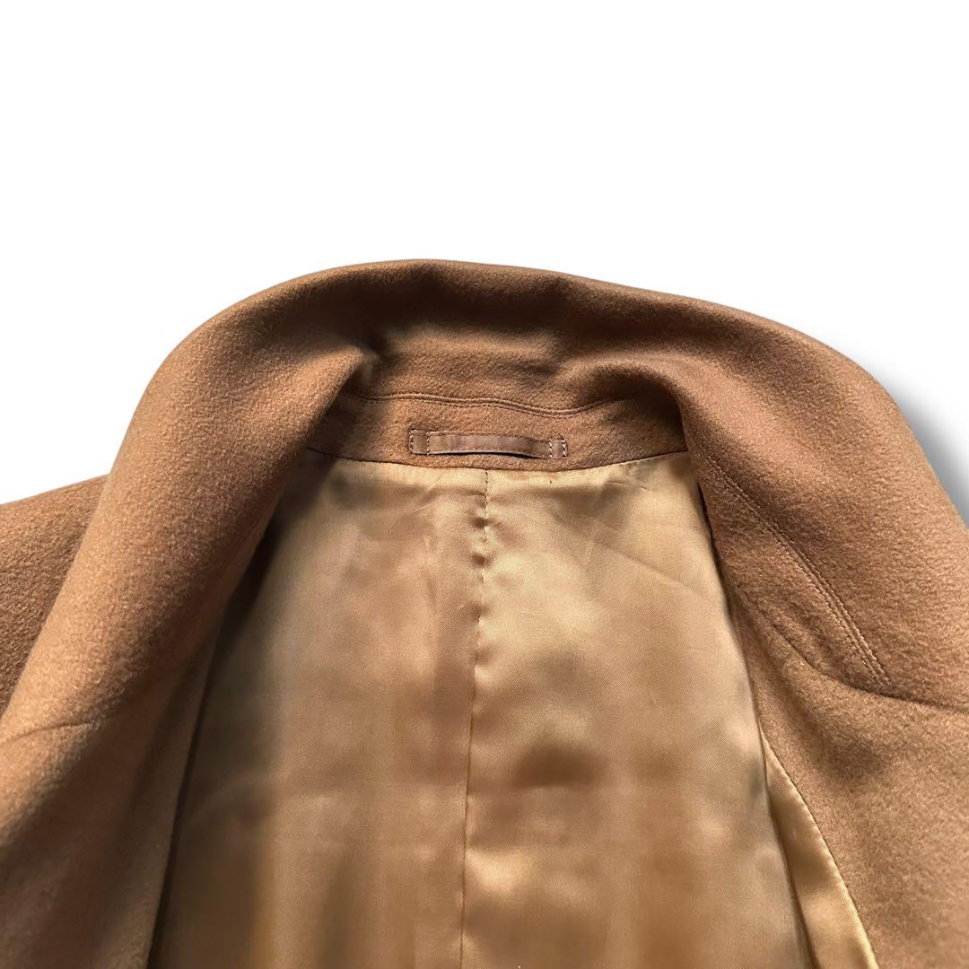 カシミヤ100 チェスターコート ダブル キャメル ロング メンズ ビンテージ