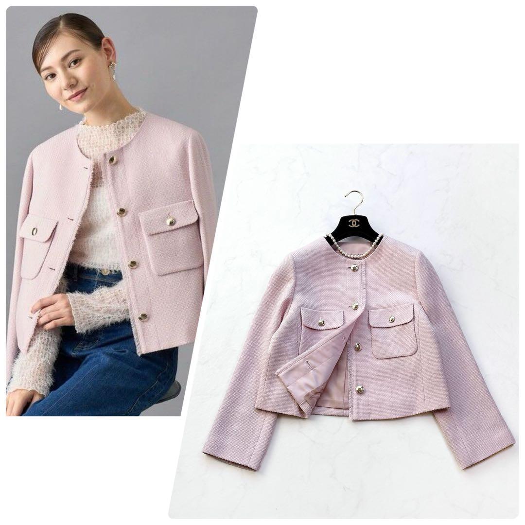 【ANAYI】新品未使用　定価6.1万　ウールプリペラノーカラージャケット　38