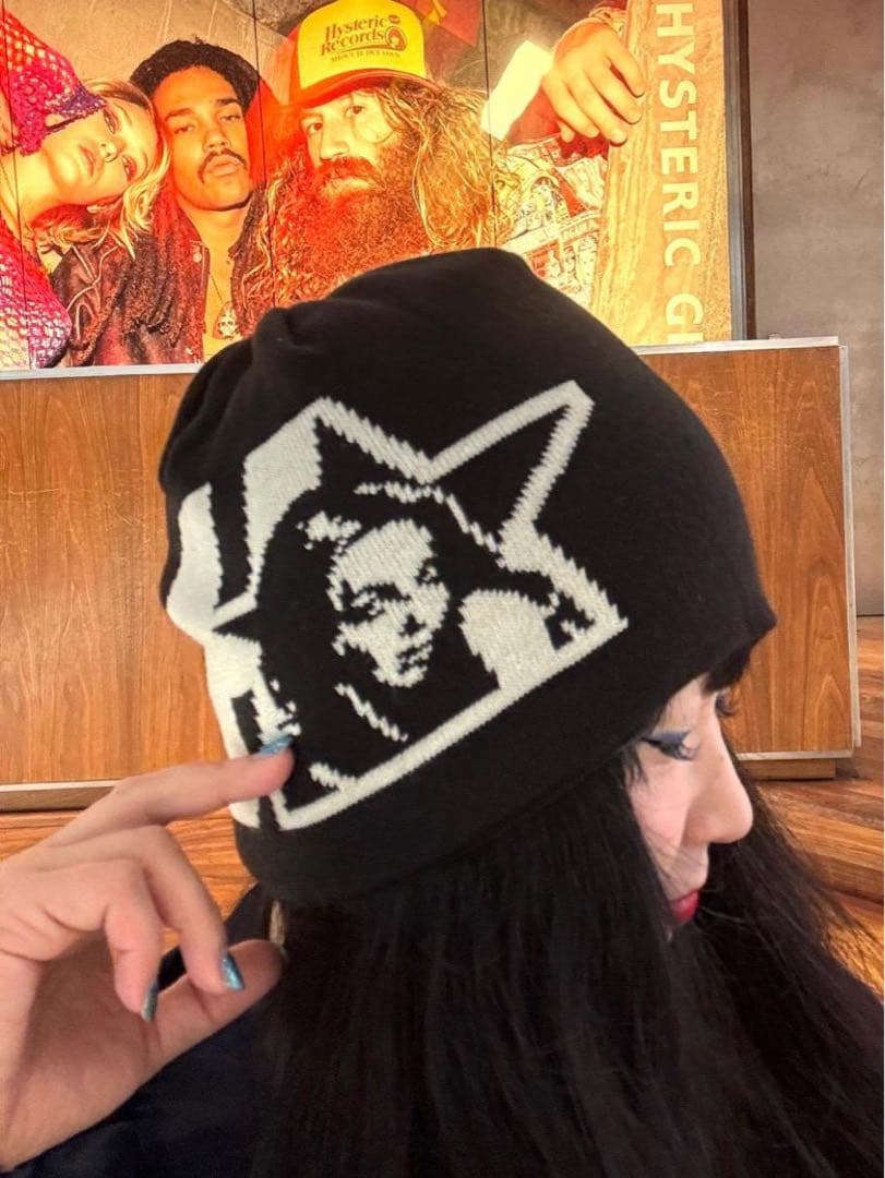 新品 大人気！ヒステリックグラマー ビーニー【STAR WOMAN】黒