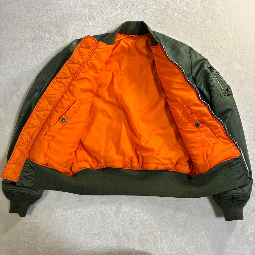 【美品】ALPHA MA-1 フライトジャケット M カーキ セージグリーン