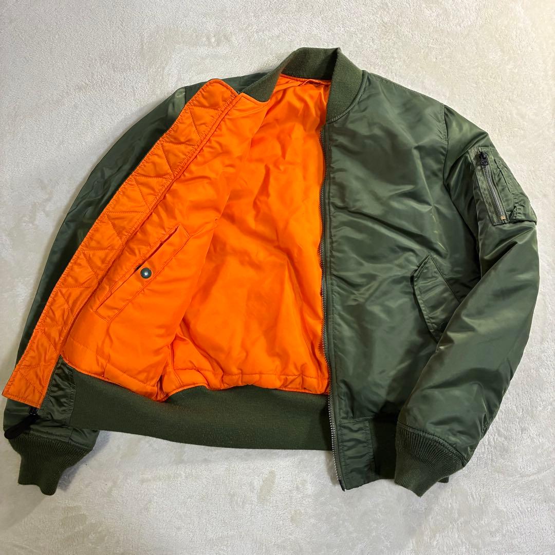 【美品】ALPHA MA-1 フライトジャケット M カーキ セージグリーン