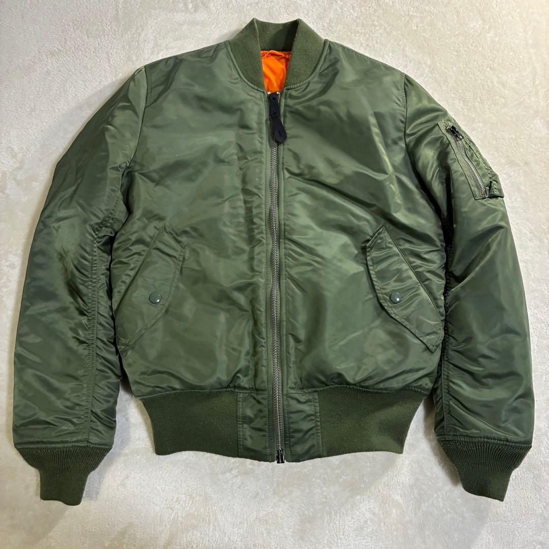 【美品】ALPHA MA-1 フライトジャケット M カーキ セージグリーン