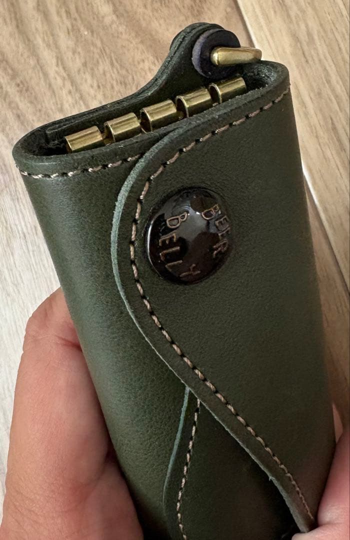 ［BEERBELLY] キーケース ビアベリー ダブルフラップ 本革 レザー