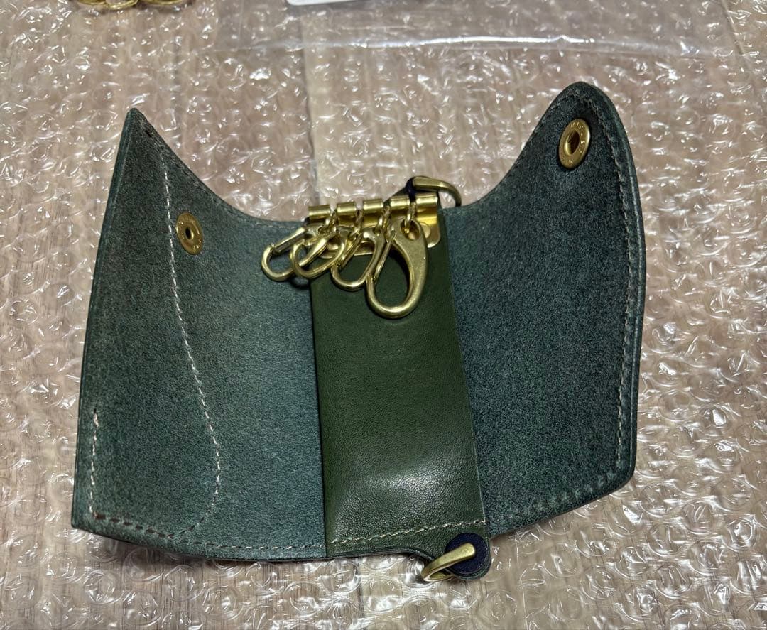 ［BEERBELLY] キーケース ビアベリー ダブルフラップ 本革 レザー