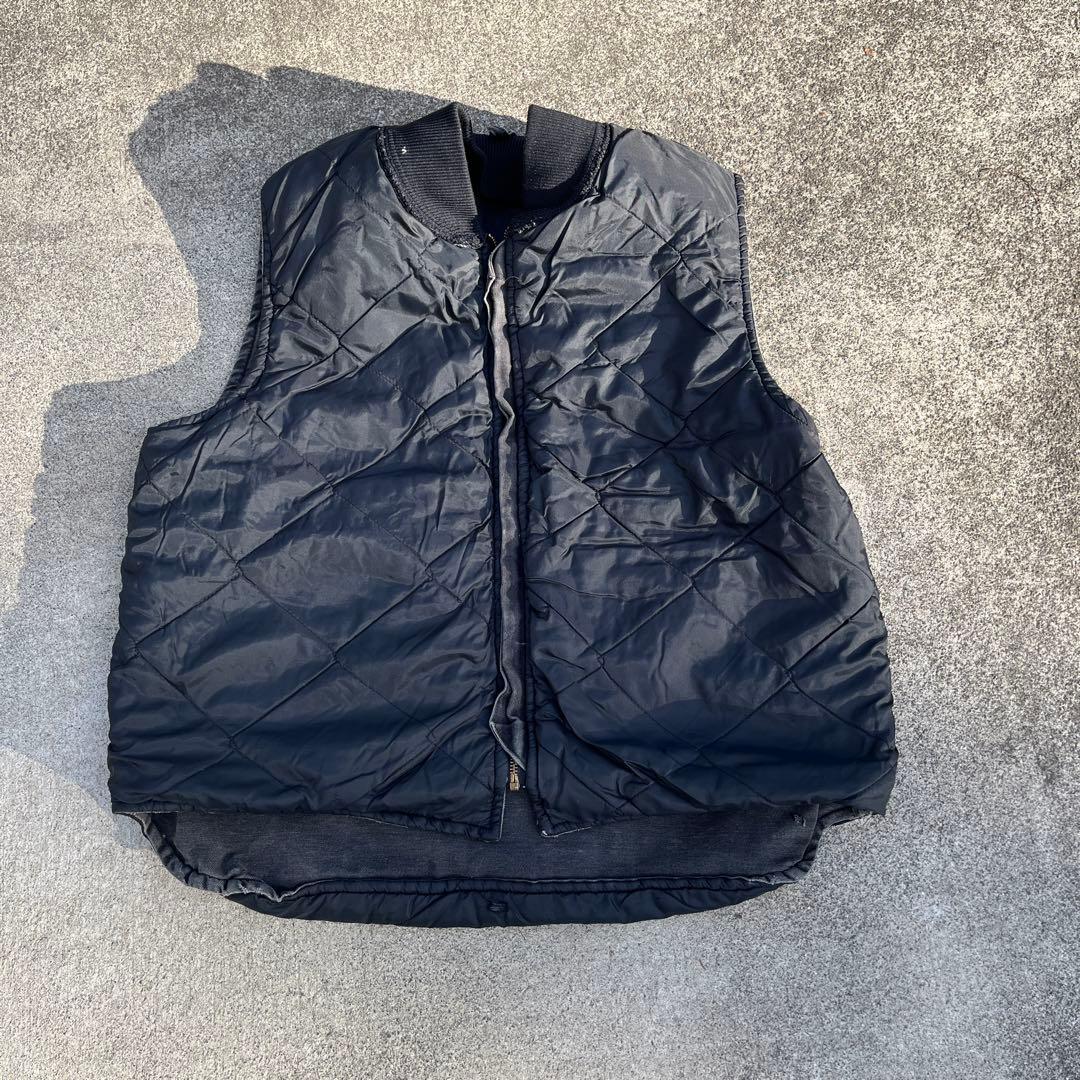 Carhartt ブラック ダウンベストUSA製　極上フェードXL