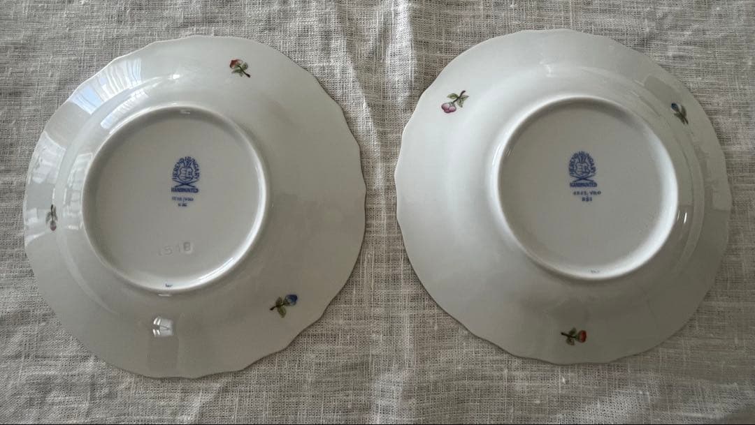 ヘレンド ヴィクトリアブーケ プレート 19センチ(2枚セット)