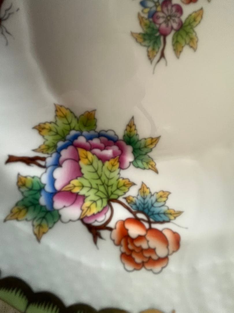 ヘレンド ヴィクトリアブーケ プレート 19センチ(2枚セット)