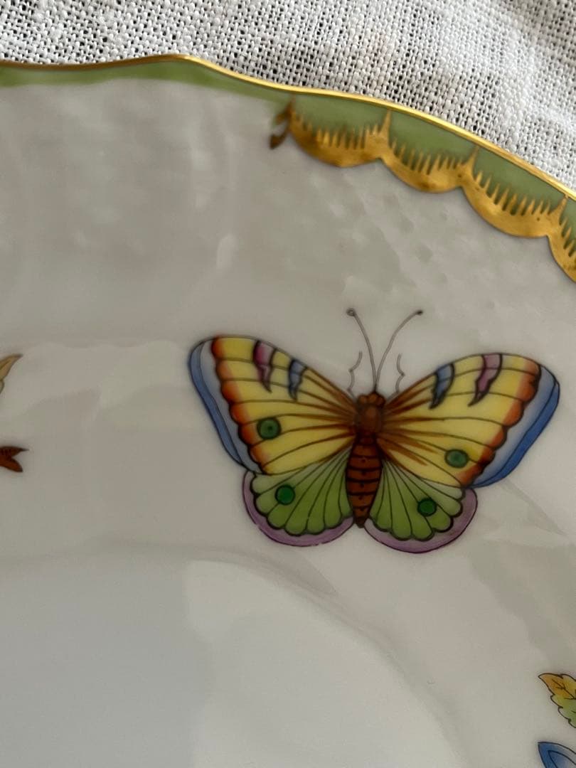 ヘレンド ヴィクトリアブーケ プレート 19センチ(2枚セット)