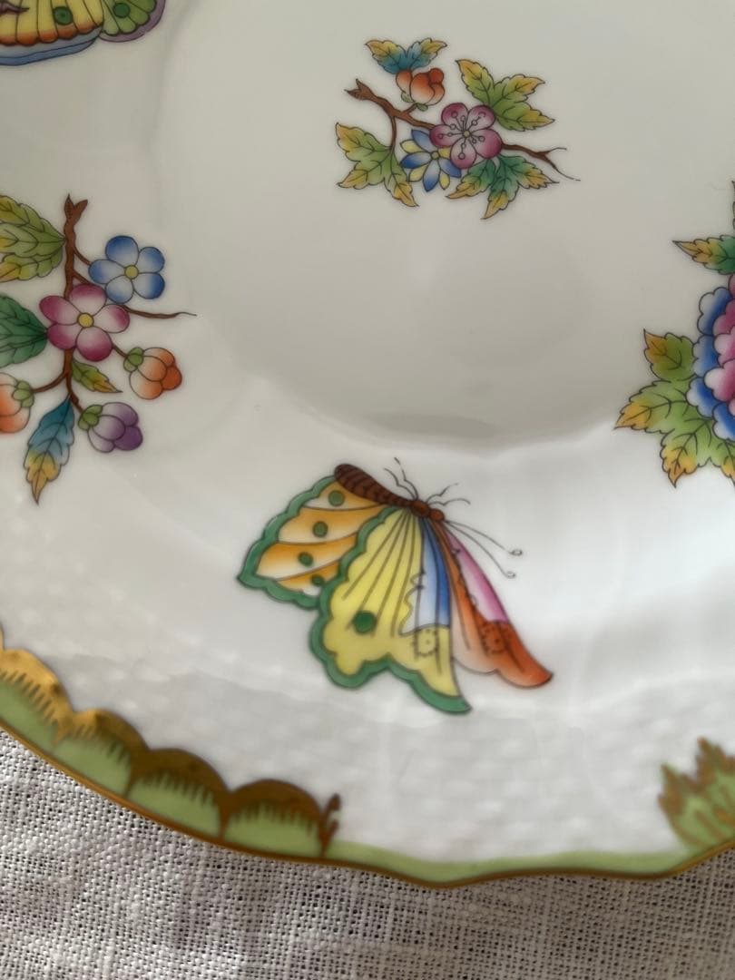 ヘレンド ヴィクトリアブーケ プレート 19センチ(2枚セット)