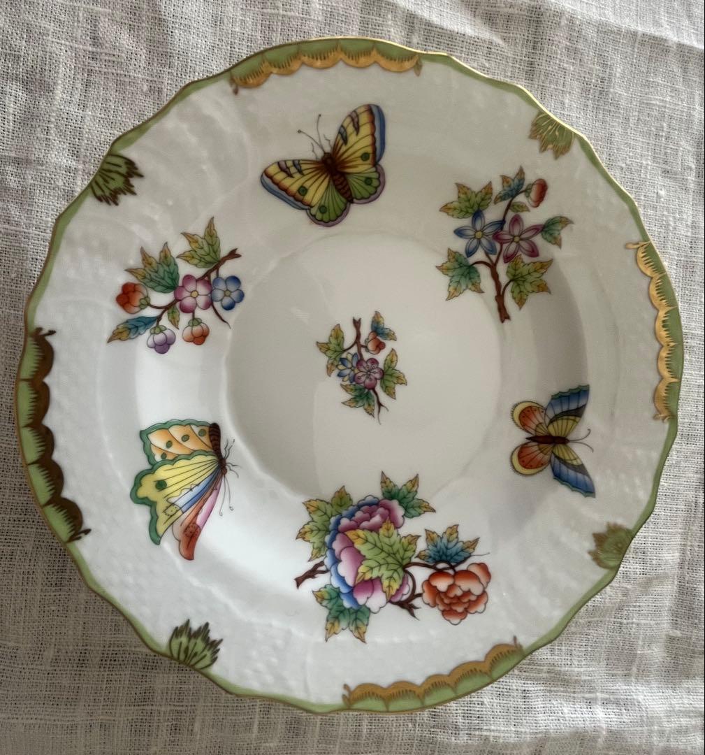 ヘレンド ヴィクトリアブーケ プレート 19センチ(2枚セット)