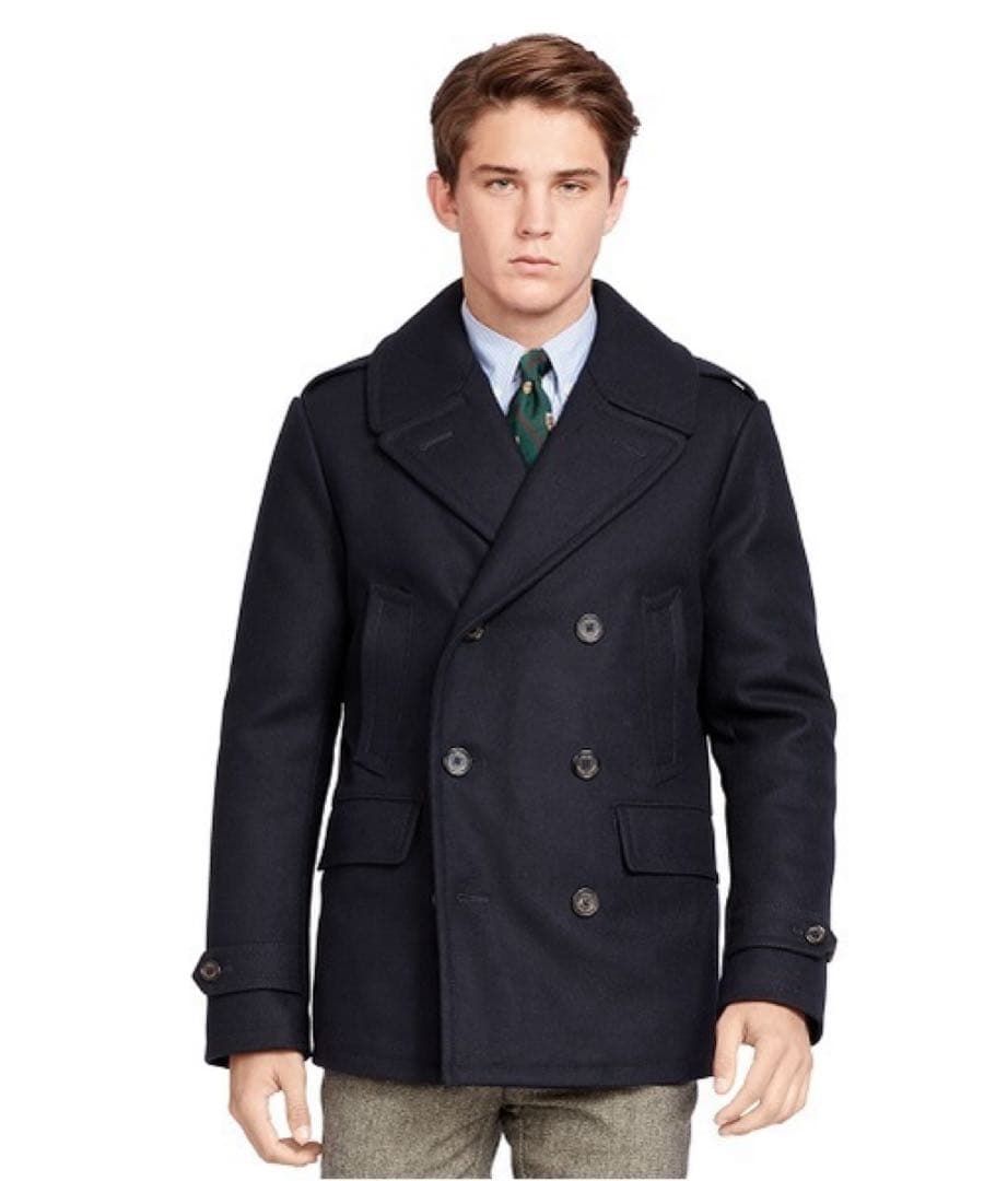 ラルフローレン　rrl xs ピーコート　ネイビー　ウール　ダウン　モンクレール