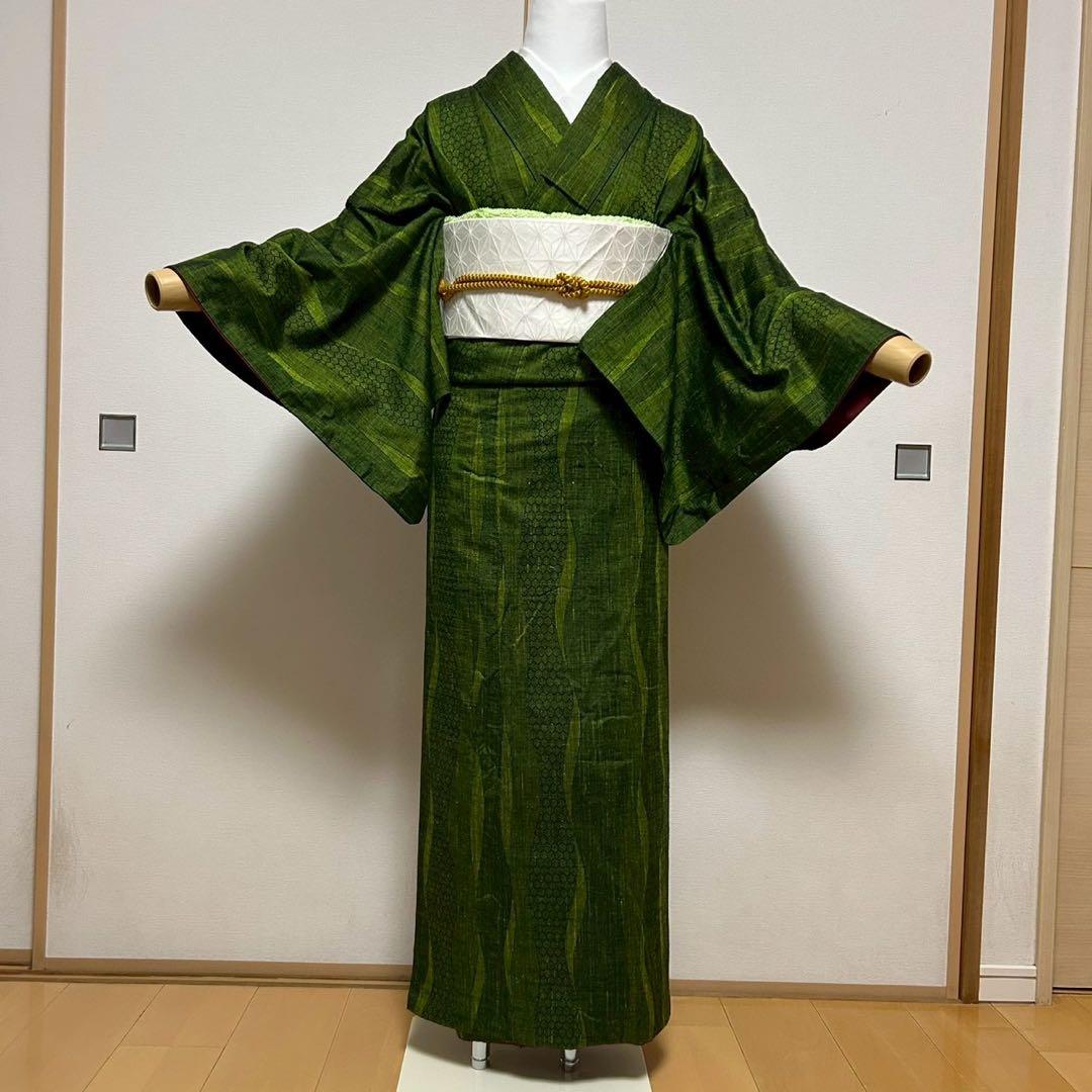 く*ん様 モ43 未使用近い　美品　袷　紬　ぜんまい紬系　色紬　小紋　フルセット