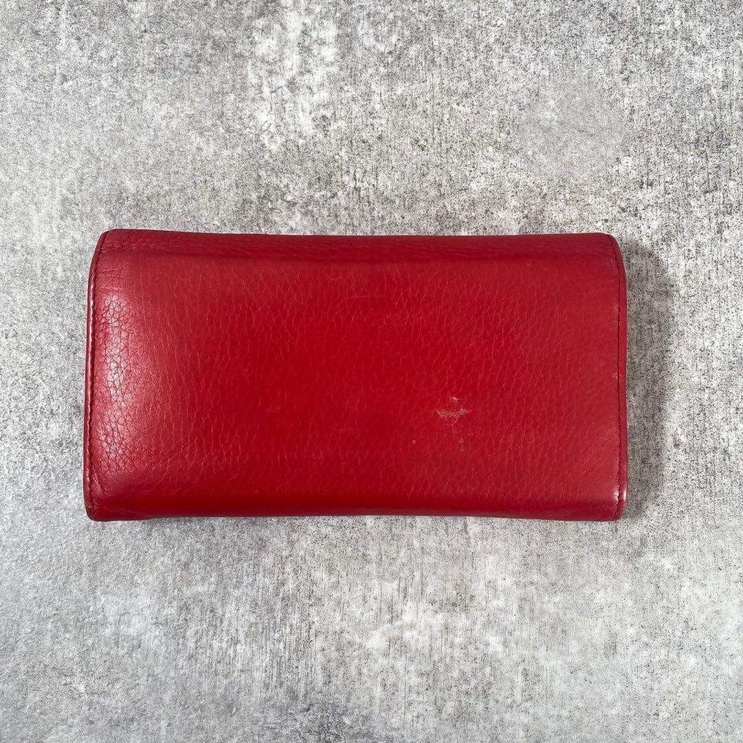 GUCCI　 長財布 ソーホー 二つ折り　レザー　インターロッキング　レッド