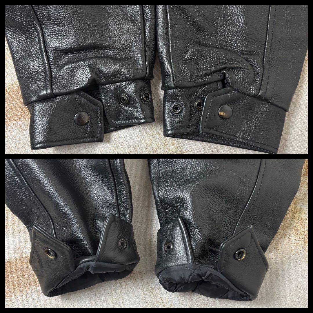 【Sustainable fashion】カナダ製レザースタジャン 黒XL