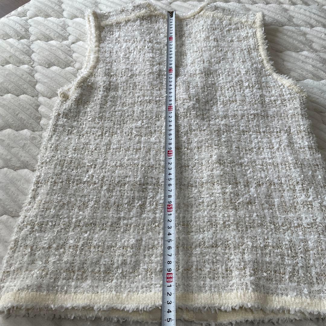 ユナイテッドアローズ ツイードモールパイピングベスト 金ボタン　替えボタン付き