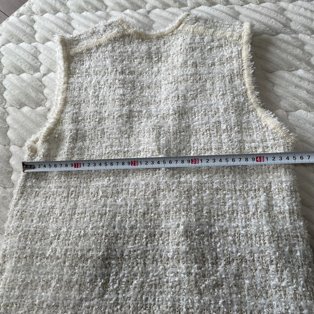 ユナイテッドアローズ ツイードモールパイピングベスト 金ボタン　替えボタン付き