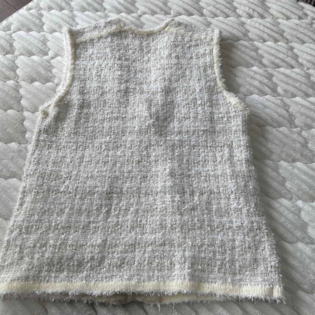 ユナイテッドアローズ ツイードモールパイピングベスト 金ボタン　替えボタン付き