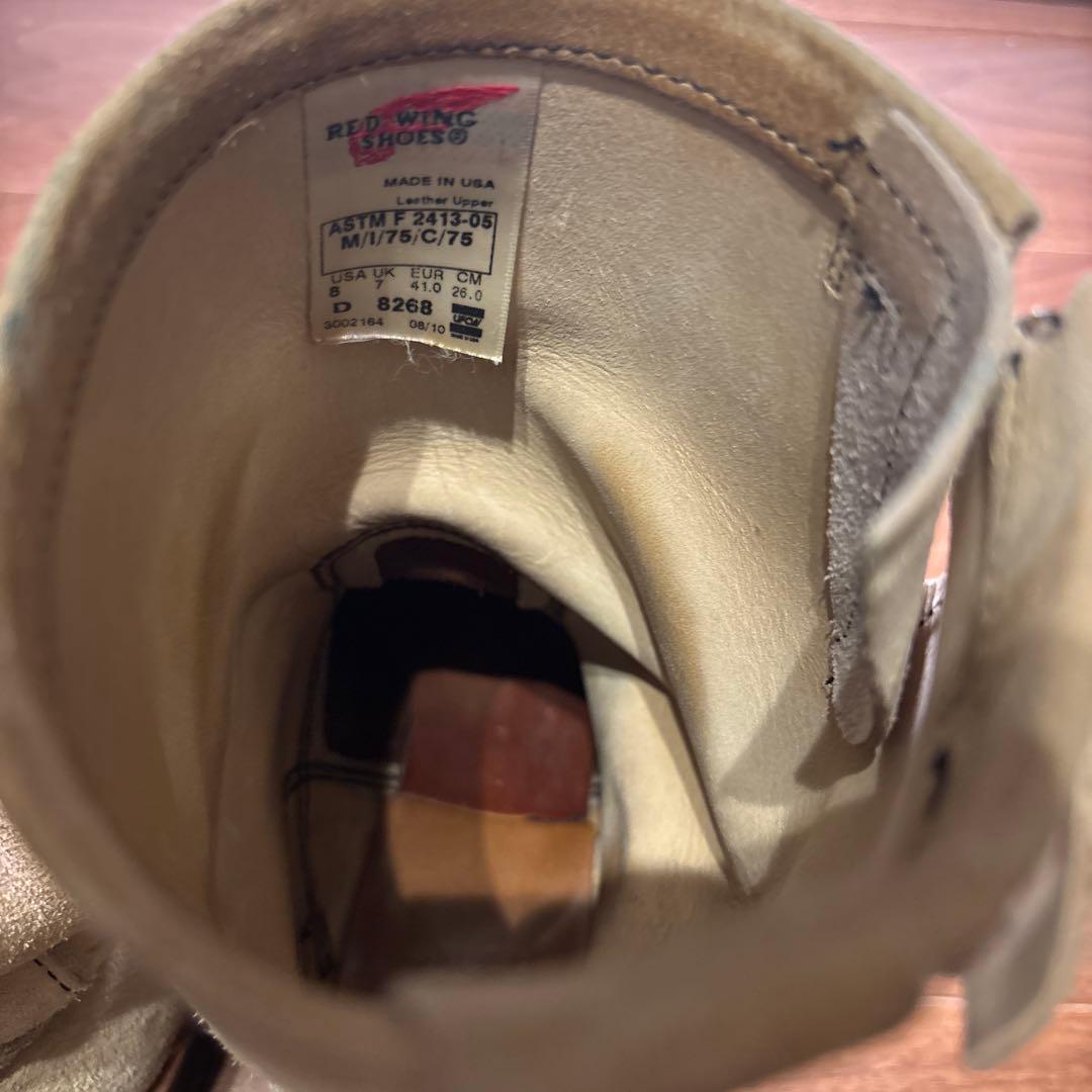 レッドウィング　ヌバック　ベージュ　エンジニアブーツ