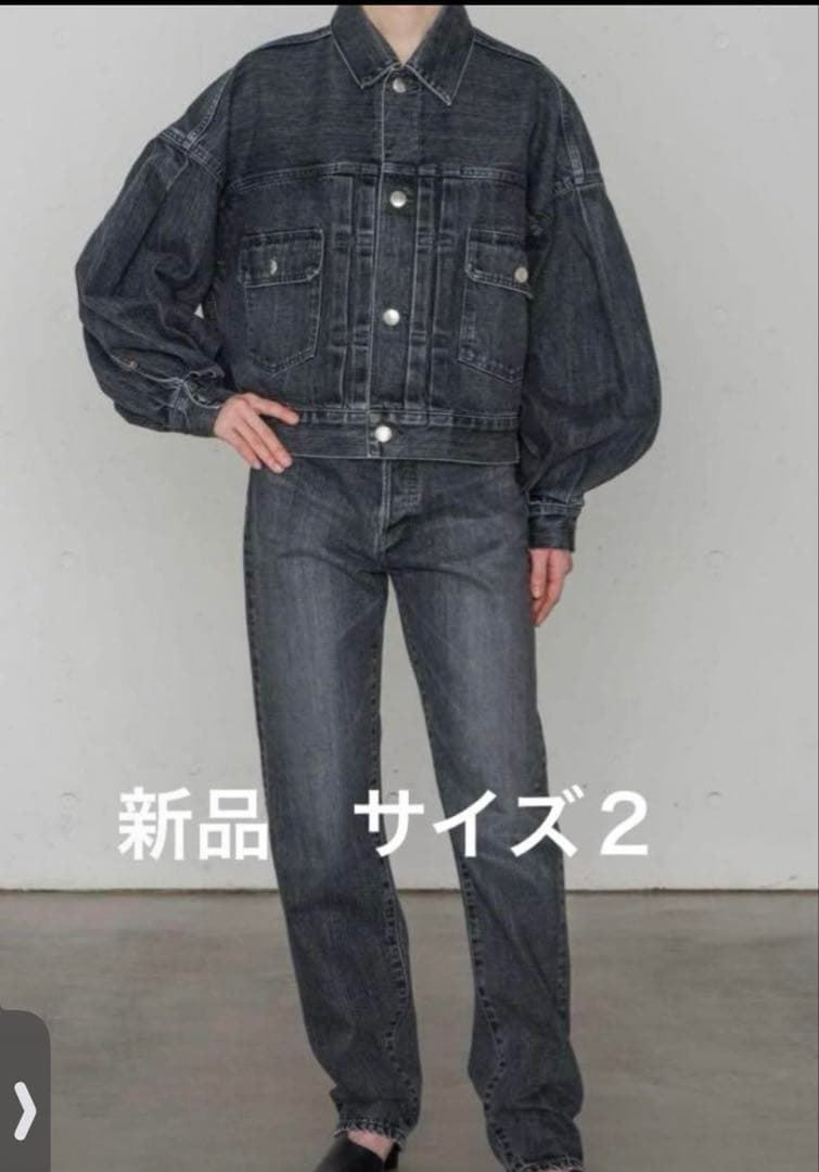 HYKEダークデニム バルーンスリーブジャケット