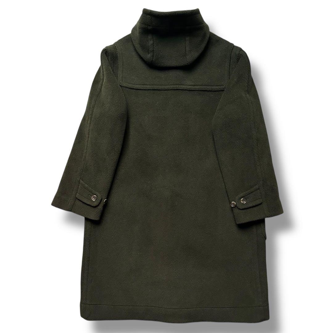 美品 モンゴメリー ムーアブルック ダッフルコート ヘリンボーン 緑 英国製