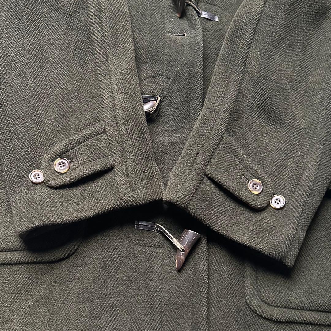 美品 モンゴメリー ムーアブルック ダッフルコート ヘリンボーン 緑 英国製