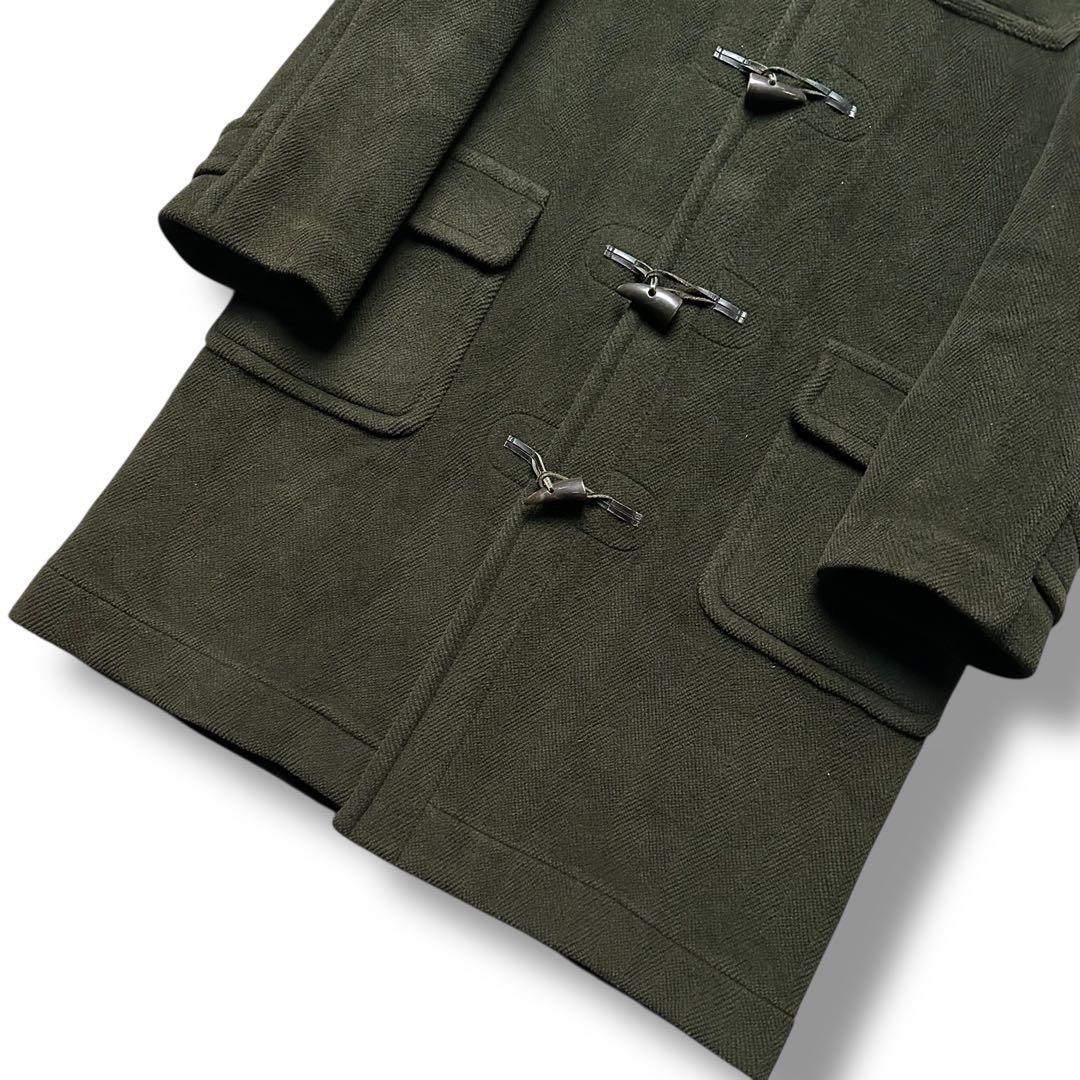 美品 モンゴメリー ムーアブルック ダッフルコート ヘリンボーン 緑 英国製