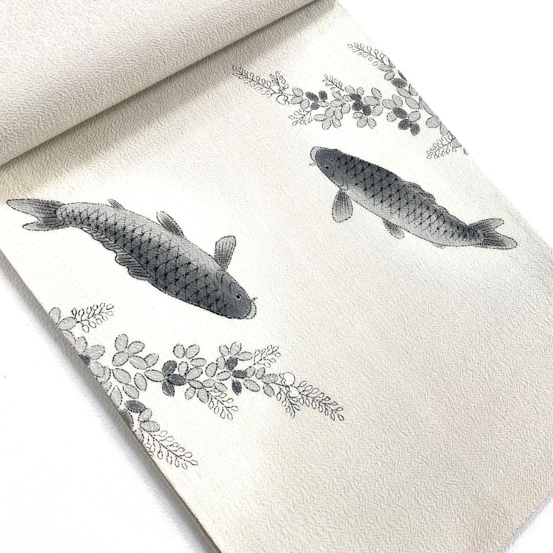 専用帯5048 ●高級 正絹 名古屋帯 鯉