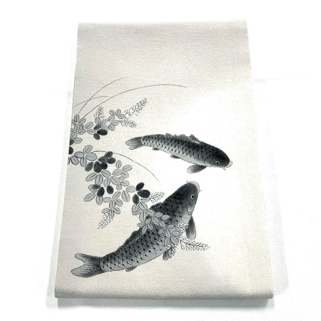 専用帯5048 ●高級 正絹 名古屋帯 鯉