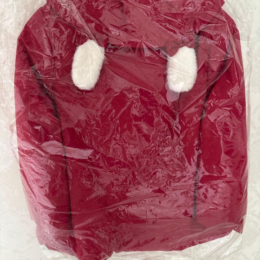 新品未使用♡タグ付き♡うさぎタフタコート♡S♡100から115♡アウター赤うさ耳