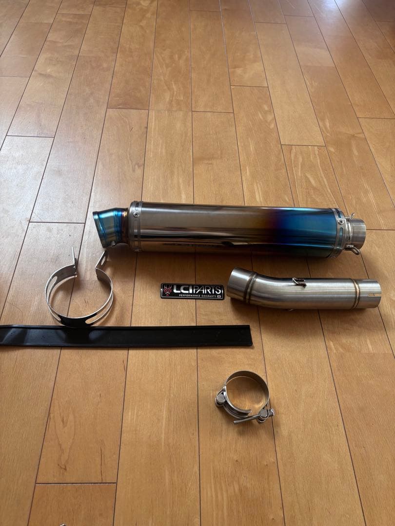 汎用　LCIPARTS　ラウンドフルチタンマフラー　差込径50.8mm