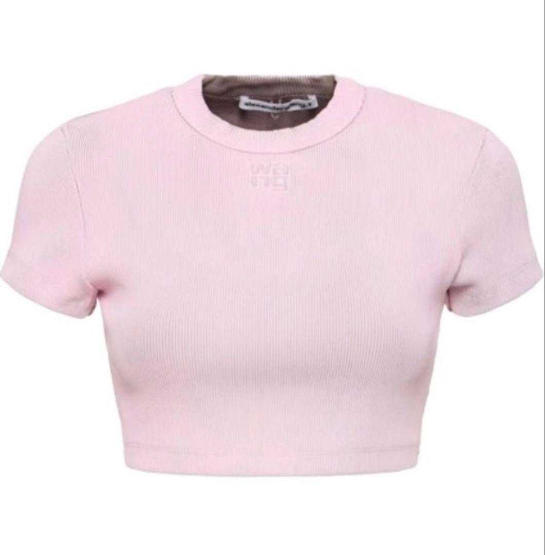 alexanderwang クロップドTシャツ　ピンク　xxs