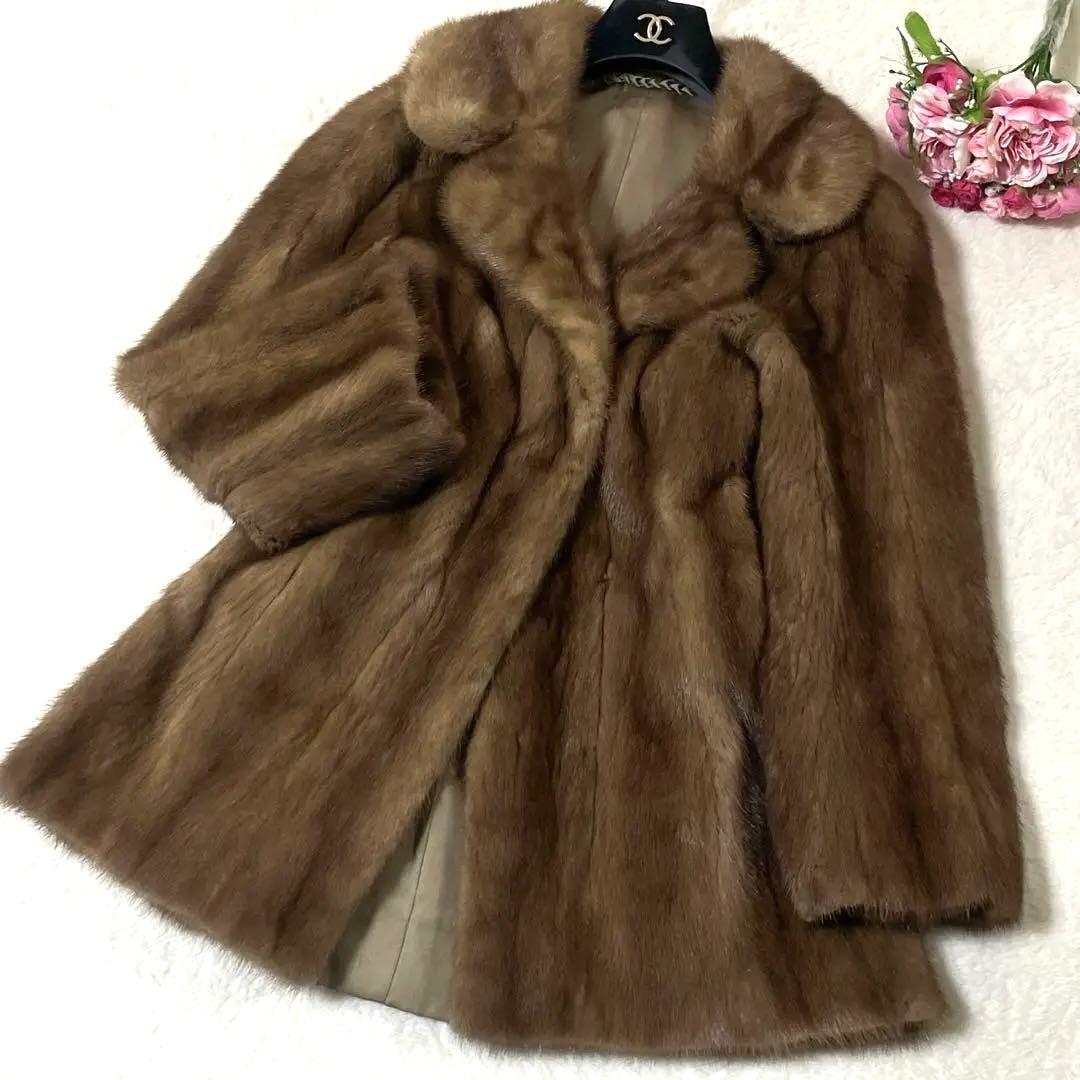美品● 毛皮 ファーコート ミンクファー デミバフミンク