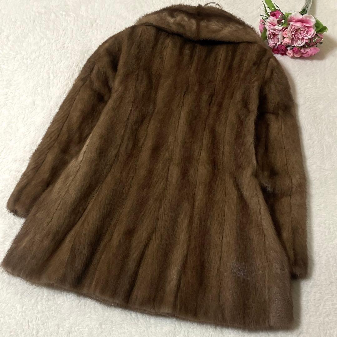 美品● 毛皮 ファーコート ミンクファー デミバフミンク