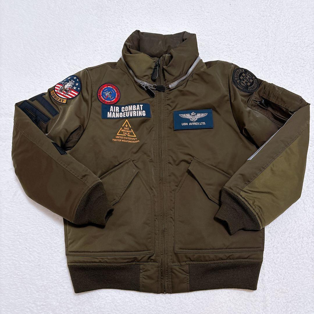 AVIREX カスタム CWU-45/P TOPGUN ワッペン カーキ L