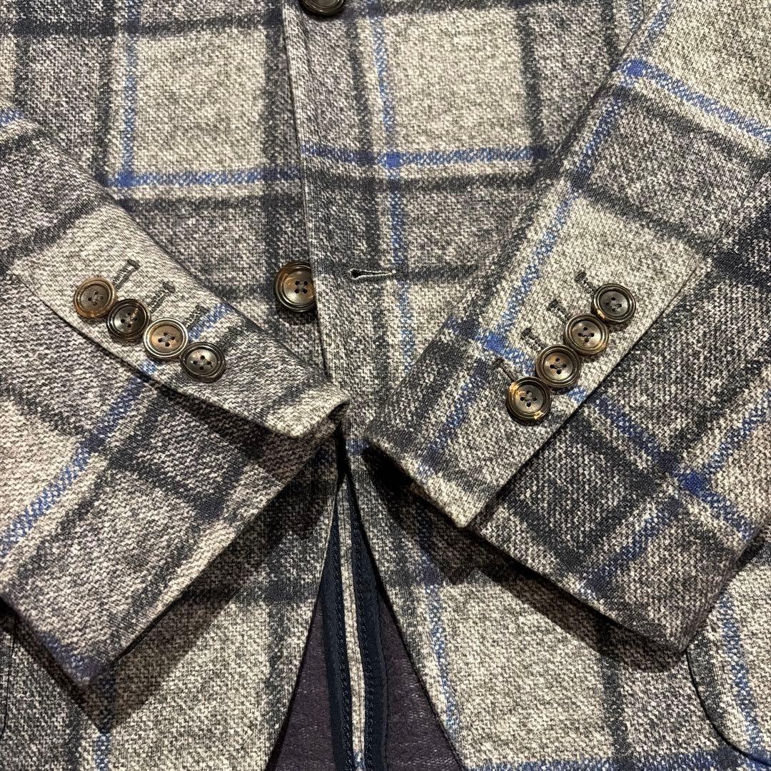 CIRCOLO1901 グレー×ブルーチェック ジャージージャケット 46