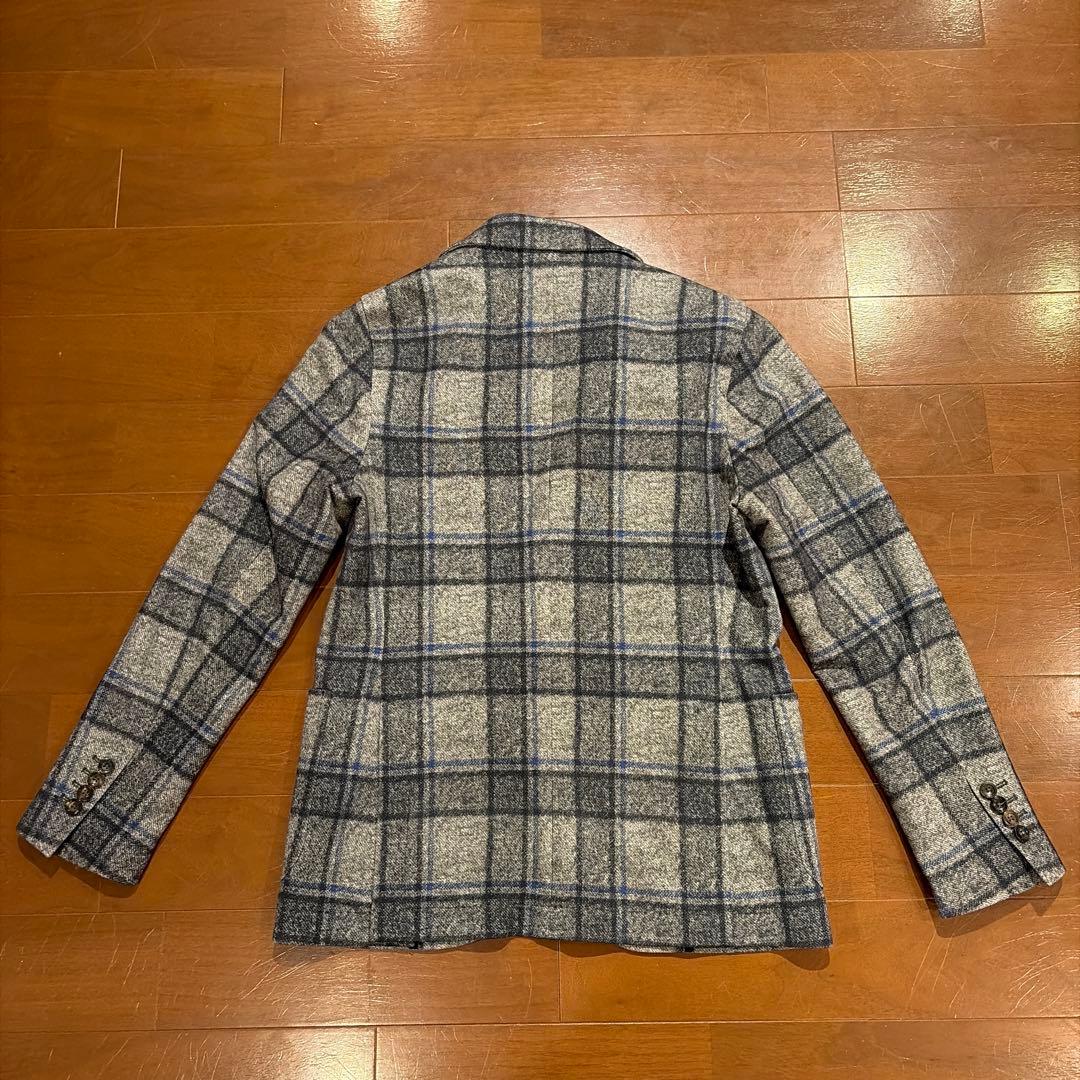 CIRCOLO1901 グレー×ブルーチェック ジャージージャケット 46