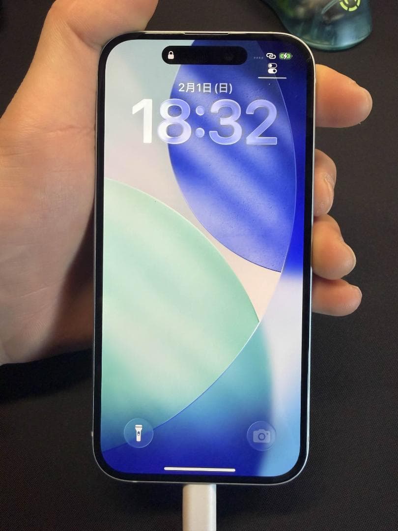 iPhone15 128GB ブルー 箱× BT87％