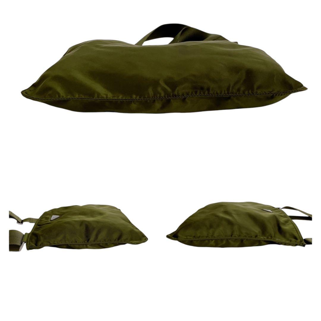 プラダ　ナイロン　三角ロゴ　ショルダーバッグ　サコッシュ　カーキ　 4508-1